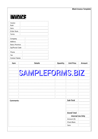 Blank Invoice Template 4 docx pdf free